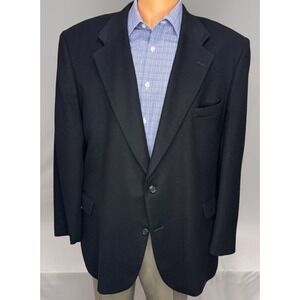 American Trend Blazer 100% Cashmere Men 42 Black Sport Coat Made In USA